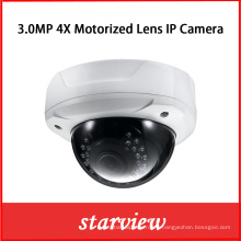 3MP 4X lente motorizada de 180 grados de pan de la red de la cámara IP